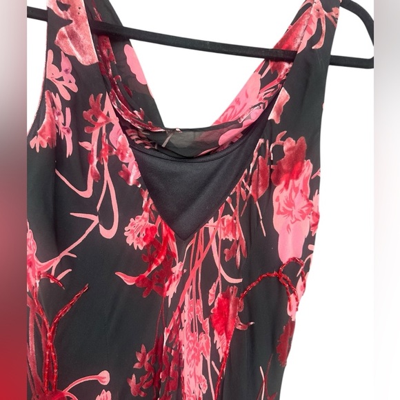 Vintage 90s Alex Evenings Mock Neck Summer Dress Size 14 Fairy Floral Beaded NWT - Picture 7 of 8